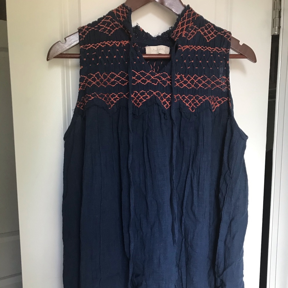 Navy & Pink Blouse